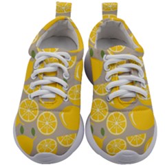 Lemon Pattern Kids Athletic Shoes by artworkshop