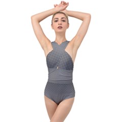 Halftone Cross Front Low Back Swimsuit by nate14shop