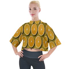 Oranges Slices  Pattern Mock Neck Tee by artworkshop