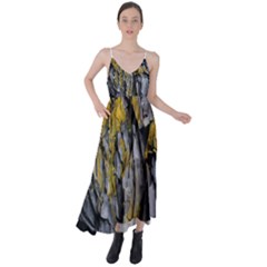 Rock Wall Crevices Geology Pattern Shapes Texture Tie Back Maxi Dress by artworkshop