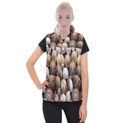 Snail Shells Pattern Arianta Arbustorum Women s Button Up Vest by artworkshop