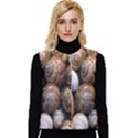 Snail Shells Pattern Arianta Arbustorum Women s Short Button Up Puffer Vest View1