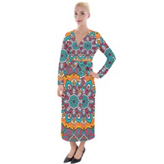 Mandala Spirit Velvet Maxi Wrap Dress by zappwaits
