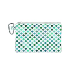 Polka-dot-green Canvas Cosmetic Bag (small) by nate14shop
