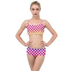 Polka-dots-callor Layered Top Bikini Set