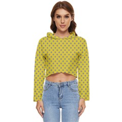 Polka-dots-light Yellow Women s Lightweight Cropped Hoodie by nate14shop