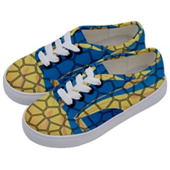Combo Blue Yellow Kids  Classic Low Top Sneakers by nate14shop