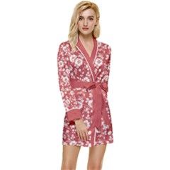 Pattern Seamless Floral Classic Long Sleeve Satin Robe by flowerland