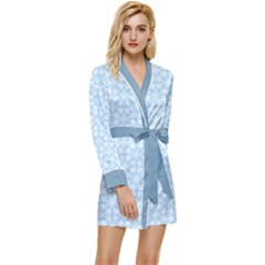 Pattern Seamless Floral Dots Long Sleeve Satin Robe by flowerland