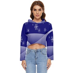 Snowflakes Women s Lightweight Cropped Hoodie by nate14shop