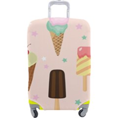 Cute-pink-ice-cream-and-candy-seamless-pattern-vector Luggage Cover (large) by nate14shop
