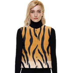 Animal-tiger Women s Short Button Up Puffer Vest