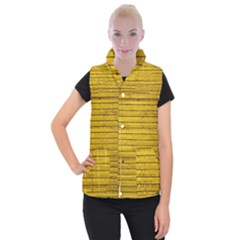 Bamboo-yellow Women s Button Up Vest by nate14shop