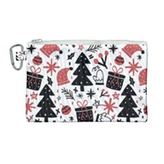 Christmas Tree-background-jawelry Bel,gift Canvas Cosmetic Bag (large) by nate14shop