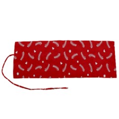 Christmas Pattern,love Red Roll Up Canvas Pencil Holder (s) by nate14shop