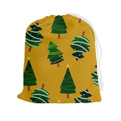 Christmas Tree,yellow Drawstring Pouch (2xl) by nate14shop