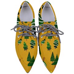 Christmas Tree,yellow Pointed Oxford Shoes by nate14shop