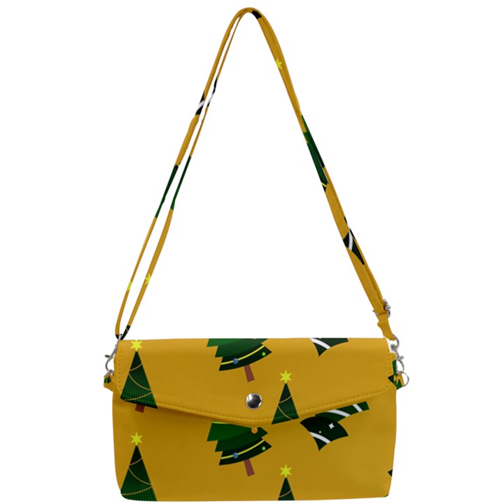 Christmas Tree,yellow Removable Strap Clutch Bag