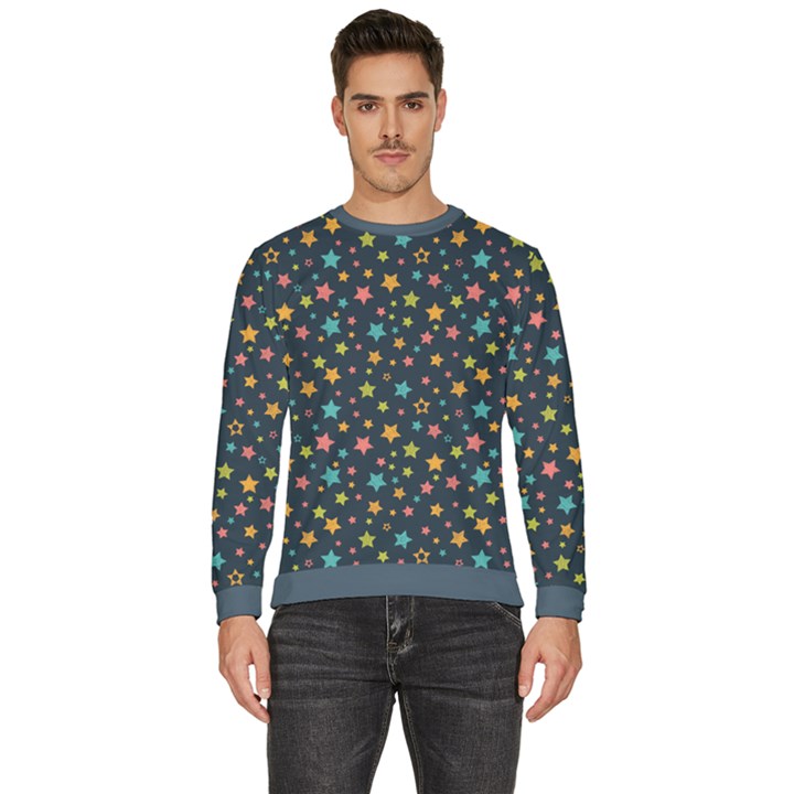 pattern seamless stars colorful Men s Fleece Sweatshirt