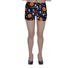 Halloween Pattern 3 Skinny Shorts by designsbymallika