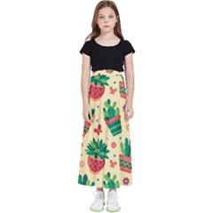 Cactus Love 5 Kids  Flared Maxi Skirt by designsbymallika