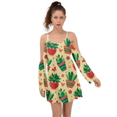 Cactus Love 5 Kimono Sleeves Boho Dress by designsbymallika