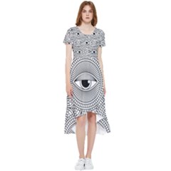 Eye Pattern High Low Boho Dress by designsbymallika