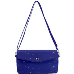 Gold-blue Removable Strap Clutch Bag