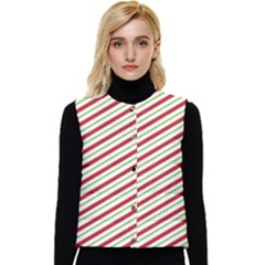 Stripes Women s Short Button Up Puffer Vest