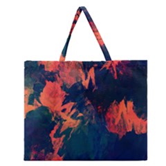 Background-abstrac Orange Zipper Large Tote Bag by nateshop