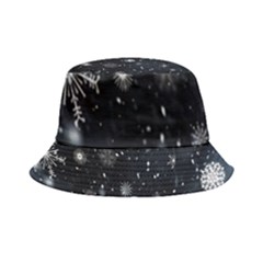 Snowflakes,white,black Inside Out Bucket Hat by nateshop