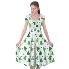 Christmas-trees Cap Sleeve Wrap Front Dress by nateshop