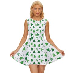 Christmas-trees Sleeveless Button Up Dress by nateshop