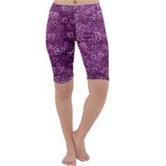 Background Purple Love Cropped Leggings  by nateshop