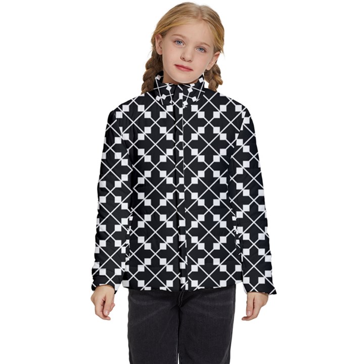 Abstract-black Kids  Puffer Bubble Jacket Coat