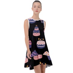 Birthday-cake Frill Swing Dress by nateshop