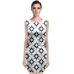 Black-white Sleeveless Velvet Midi Dress by nateshop