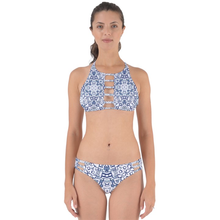 Blue-design Perfectly Cut Out Bikini Set