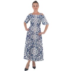 Blue-design Shoulder Straps Boho Maxi Dress  by nateshop