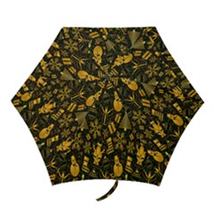 Christmas Gold Mini Folding Umbrellas by nateshop