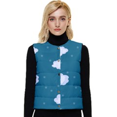 Clouds Women s Short Button Up Puffer Vest by nateshop