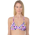 Flowers purple Reversible Tri Bikini Top