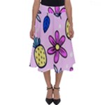 Flowers purple Perfect Length Midi Skirt