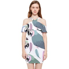 Parrot Shoulder Frill Bodycon Summer Dress by nateshop