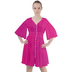 Pattern-pink Boho Button Up Dress by nateshop