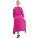 Pattern-pink Quarter Sleeve Wrap Front Maxi Dress View2