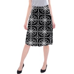 Seamless-pattern Black Midi Beach Skirt by nateshop