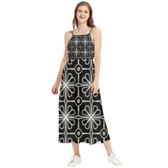 Seamless-pattern Black Boho Sleeveless Summer Dress by nateshop