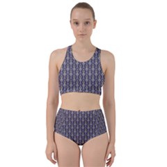 Seamless-pattern Gray Racer Back Bikini Set by nateshop