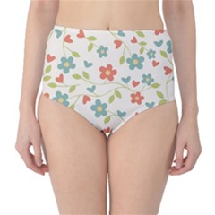  Background Colorful Floral Flowers Classic High-waist Bikini Bottoms by artworkshop